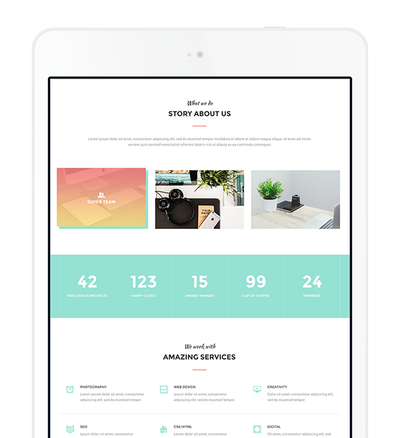 Website design on Ipad